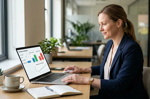 Meridian loan advisor reviewing documents with client